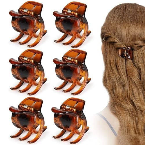 6 Pieces Hair Jaw Claws, Morhom 1.3 Inch Thick or Medium Hair Clips for Women and Girls - Image 1