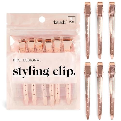 Kitsch Professional Alligator Clips for Hair Styling – 3.5" Aluminum Hair Sectioning Clips for Salon & Makeup Application | Ideal Gifts for Women – Rose Gold, 6 Pcs thumbnail 9