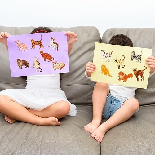 Hungdao 24 Pcs 5D DIY Diamond Sticker Painting Creative Sticker Kids Painting Kits Resin Rhinestone Gem Art Kits for Kids Adult Activity New Year Party Gifts (Cat) thumbnail 7