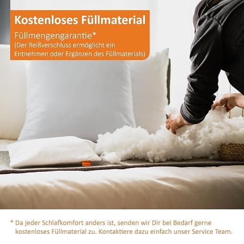 sleepling Kopfkissen 40x80 cm 2er Set, Allergiker Kissen, waschbar, Made in EU, Ökotex, langes Schlafkissen 40 x 80, Bettkissen, Pillow, 2 Stück, Komfort 100 - 2 - 40 x 80 cm thumbnail 7