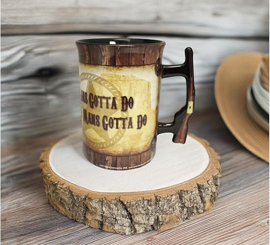 Mid-South Products John Wayne 16 oz. Ceramic Mug with Rifle Handle - A Man's Gotta Do Design - Must For The Duke's Collectors thumbnail 6