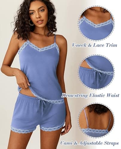 Avidlove Women Cami Pajama Set Modal Sleepwear Lace Trim Short PJ Set with Shorts thumbnail 4