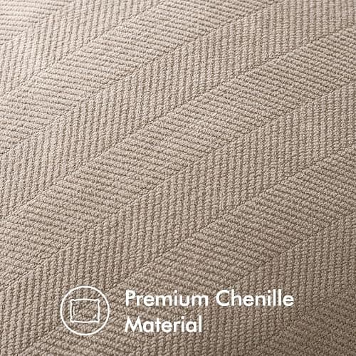 MIULEE 2er Kissenbezug 50x50 Beige Chenille Kissenhülle zierkissen | Weiche Kissenbezüge Sofakissen dekokissen zierkissen Elegantes Design für Couch Sofa Wohnzimmer thumbnail 8