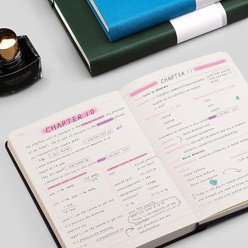 AHGXG Thick Journal Lined Notebook - 320 Numbered Pages Journal for Women A5 Notepad College Ruled, 100gsm Paper, Leather Hardcover, for Men Writing Work Office School, 5.75'' X 8.38''-Black thumbnail 6