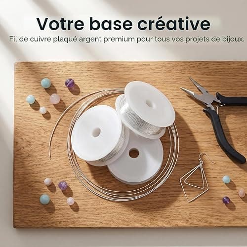 4 Rouleau Fil de Fer Souple Loisir Creatif pour La Fabrication de Bijoux | 0,5mm x 160m Flexible Fil Métallique Flexible pour Bijoux, Fil D'Artisanat en Acier Inoxydable 304 (Argent) thumbnail 5