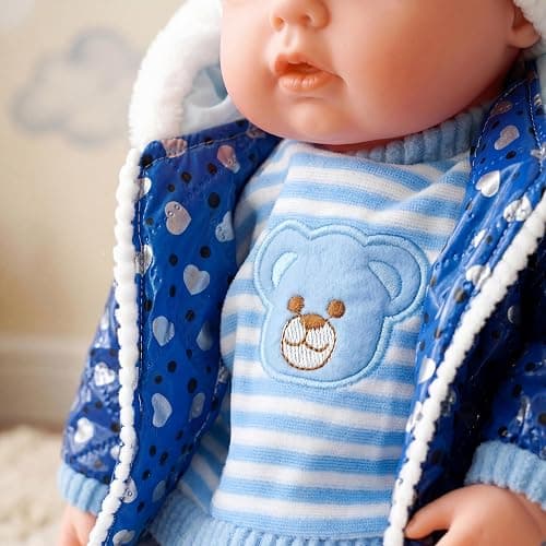 BiBi Doll 20" Baby Boy Doll - Large Lifelike Size, Soft Body, with Dummy & Sounds in Blue Coat Outfit, Toy for Boys & Girls Aged 18 Months+ thumbnail 5