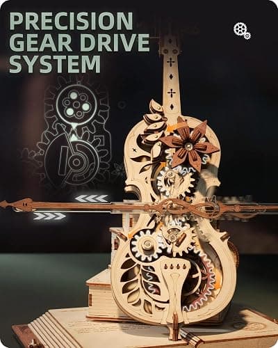 ROKR 3D Wooden Puzzles for Adults,Wooden Music Box Kits-Cello Wood Model Kits for Adults to Build,Stem Projects for Teens,Birthday Gifts Hobbies for Women Men thumbnail 3