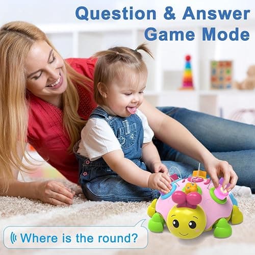 Baby Musical Ladybug Crawling Toys,Baby Toy 6-12 Months with Light-up Music, Early Educational Learning Montessori Toy, Infant Gift Toys for 7 8 9 10 11 Months 1-2 Years Old Newborn Girls (Pink) thumbnail 6