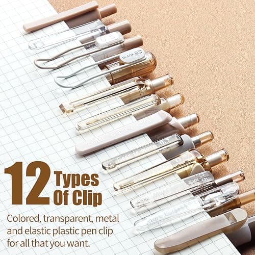 Four Candies Moor Series Gel Pens, Aesthetic Black & Brown Ink Pens with 0.5 mm Fine Point, Boho School Office Supplies Neutral Beige Desk Accessories, Set of 12 thumbnail 5