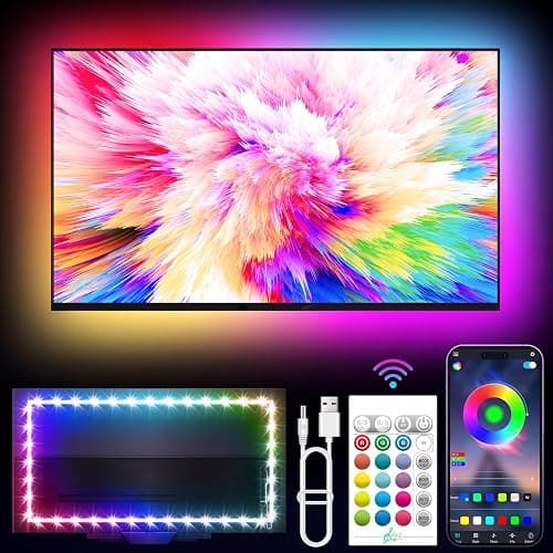 KANTUTOE LED Lights for TV, 16.4ft TV LED Backlight for 45-75in, RGB TV Backlight Behind Strip with Music Sync, Bluetooth APP and Remote Control Strip Lights USB Powered for Bedroom, Gaming - Image 1