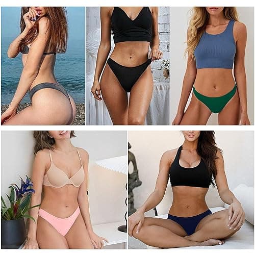 Lakpoau Perizoma Tanga Donna 6 Pezzi Mutande Donna Cotone Slip Tangas Brasiliana String Mutandine a Vita Bassa Thong Underwear Panties Thongs S-XL thumbnail 6