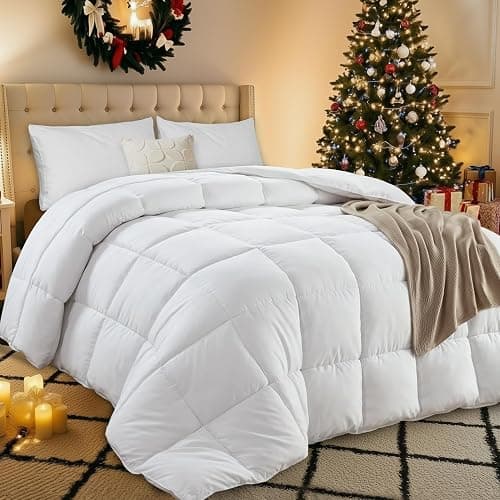 Utopia Bedding Queen Comforter, Duvet Insert, White, 88 x 88 Inches | Soft and Fluffy Down Alternative Bed Comforter, All Season, Breathable, Corner Tabs, Box Stitched, Durable, Machine Washable thumbnail 2