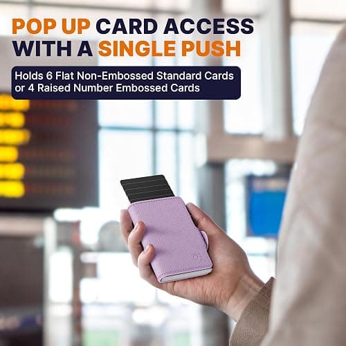 Conceal Plus Small RFID Wallet for Women, Slim Compact RFID Blocking Credit Card Holder Womens Wallet, Smart Pop Up Minimalist Card Case, Holds 4-6 Standard Cards Plus Cash & ID, Compact Travel Wallet thumbnail 4