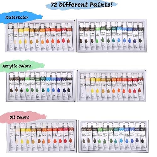 J MARK Premium Large Painting Kit – All in Deluxe Acrylic, Watercolor and Oil Painting Set thumbnail 5