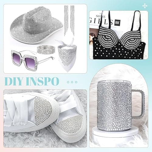 6100Pcs Resin Rhinestones for Crafting with 2Pcs 10ml B7000 Jewelry Glue, 1 Box Flatback Crystals Diamond (Clear) for Bedazzling Crafts DIY Nail Art Non Hotfix Gems for Clothing Shoes Tumblers - 1 Small Pack + 2Pc Glue - Clear thumbnail 5
