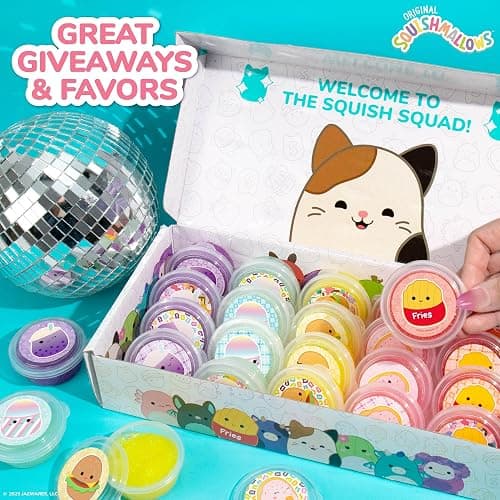 Original Squishmallows Ultimate Compounds Set, 25-Pack, Scented Glitter Slimes, Slime Party Favors for Kids, Slime Bulk, Kids Party Favors Goodie Bags, Mini Squishmallows, Mini Slime, Sludge Toys thumbnail 3