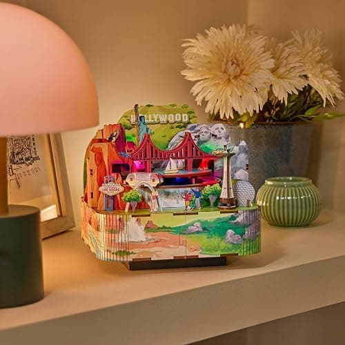 Arkitec – 3D Build Miniscape Series – Easy Model Building – 3D Puzzle with LED Lights and Movement – Desk and Shelf Decor – Arts and Crafts for Kids Ages 12+ – US Landmarks thumbnail 2