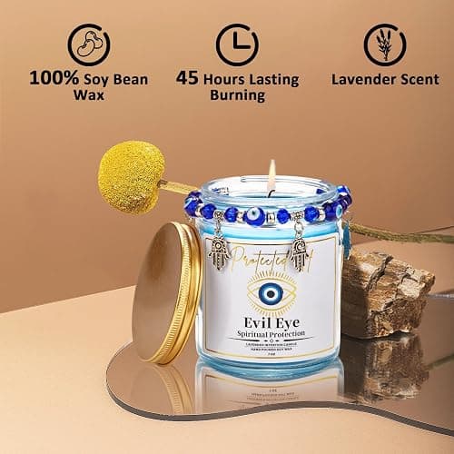 Lavender evil eye candle thumbnail 3