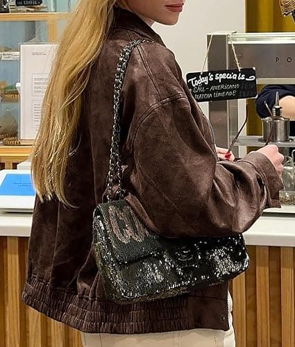PRETTYGARDEN Women's Faux Leather Motorcycle Jacket Trendy Fall Spring Clothes Oversized Zip Up Winter Coat Outerwear thumbnail 2