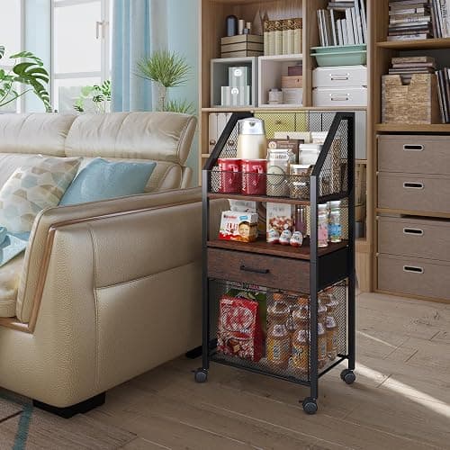 Homsorout Rolling File Cart with Wheels - Utility Storage Cart with Drawers for Office, Home, Classroom Organization, Rolling Cart for Books, Files, and Supplies thumbnail 5