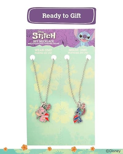 Disney Lilo & Stitch BFF Necklace Set of 2 16"+3" Official License, Best Friends Necklaces with Angel & Stitch Pendant, Licensed thumbnail 7