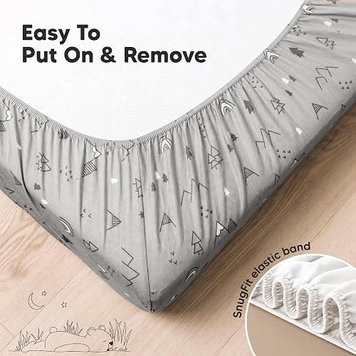 KeaBabies 2-Pack Organic Crib Sheets for Boys, Girls - Fitted Crib Mattress Sheet Neutral, Breathable Jersey Cotton Cover for Baby Bed, Toddler Mattress, Soft & Cute Prints (Woodland) thumbnail 6
