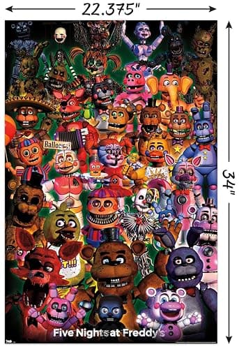 Trends International Five Nights at Freddy's - Ultimate Group Wall Poster, 22.375" x 34", Unframed Version thumbnail 3