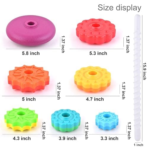 FineSource Spinning Stacking Toys-Spin Toys ABS Plastic and Color Rainbow Design,Focus on Children Educational Kids Brain Development Toys Free Family Games for Birthday Gifts thumbnail 3