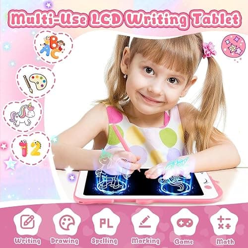 Teriph LCD Writing Tablet for Kids, Unicorn Girl Toys, Toddlers Toys Drawing Board, Educational Doodle Pad Kid Toys for 3 4 5 6 7 8 Year Old Girls Boys Easter Birthday Party Xmas Gift, 8.5inch thumbnail 2