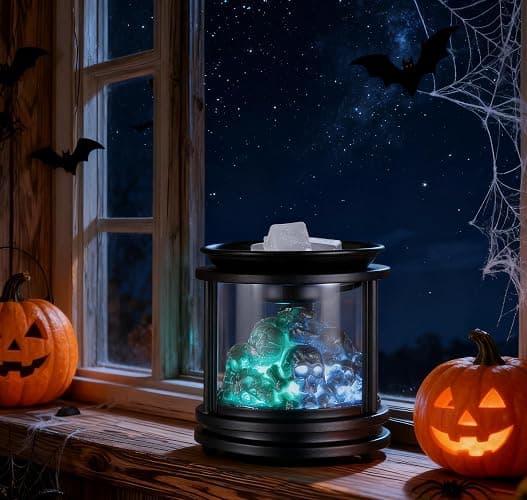 Dicimi Halloween Wax Warmer - Skull Wax Melter for Scented Wax Cubes & Essential Oils, 4-in-1 Electric Warmer with Hot Plate, Spooky Ghost Decor Gift thumbnail 5