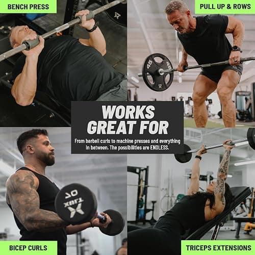 N-Gage Grips – Patented Angled Barbell Thick Grips for Joint Support & Muscle Activation – Ergonomic Bar Attachments for Strength Training - Gym Accessories Manufactured in the USA (1 Pair) thumbnail 6