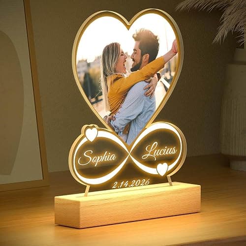 Custom Picture Frames, Personalized Photo Frame, Customized Picture Frames, Personalized Anniversary Valentines Day Gifts for Women Men Her Him Girlfriend Boyfriend Mom Dad Couple Baby Kid Family Pet thumbnail 2