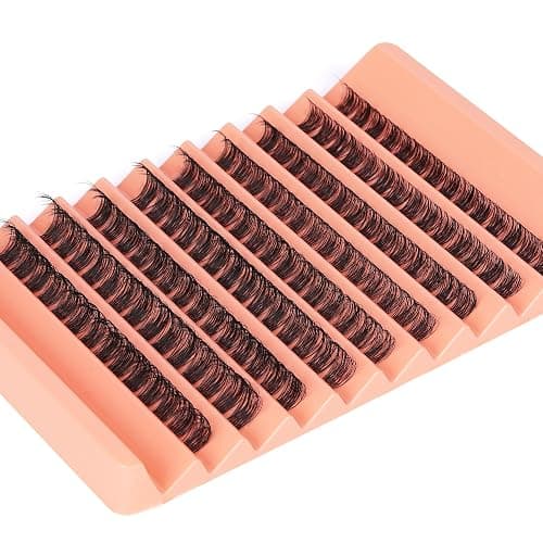 Individual Lashes Cluster DD Curl False Eyelashes 126pcs Natural Cluster Russian Lashes with Thin Band Light Fluffy DIY Lash Extension Natural Eyelashes by TOOCHUNAG thumbnail 6