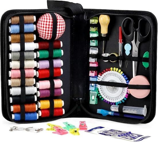 Heavy Duty Sewing Kit, Upholstery Repair Sewing Kit with Sewing Awl, 120PCS | Sewing Kit, Large-Eye Needles, Sewing Awl, Seam Ripper, 20 Colors Sewing Thread, Upholstery Repair, Leather Repair, DIY - Image 1