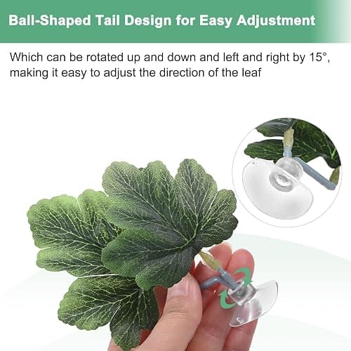 M METERXITY 2-Pack Betta Fish Leaf Pad, Hammock Plant Leaf Pad, Realistic Resting Fish Rest Bed for Fish Tank Decorations/Aquarium Accessories/Spawning Grounds [Green, Grape Leaves-Shaped] thumbnail 4