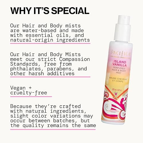 Pacifica Island Vanilla Hair Mist Perfume and Full Body Spray for Women - Fragrance Spray for A Mood-Lifting Experience, Paraben-Free, Clean Beauty No Alcohol, Vegan & Cruelty-Free, 6 oz oz thumbnail 3