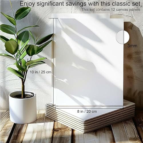 AETEXA Canvases for Painting 8x10 Inch, Canvas Bulk Pack of 12, 8 oz Primed Canvas Panel, Blank Canvas for Painting, Canvas Boards for Painting Acrylic and Oil, Art Supplies for Adults and Teens. thumbnail 3