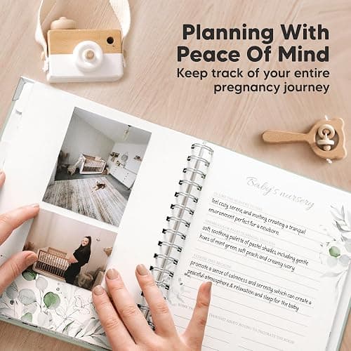 Pregnancy Journal for First Time Moms Gifts - 90 Pages Hardcover Pregnancy Memory Book, Beautiful & Cute Baby Book Keepsake, Ultrasound Baby Scrapbook, Mom To Be Gift (Sage) thumbnail 6