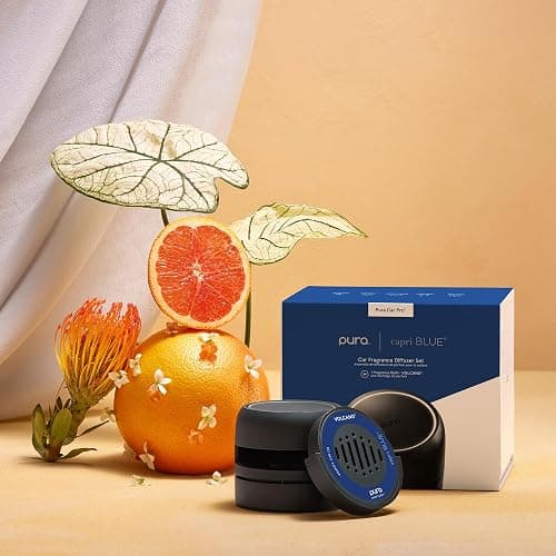 Capri Blue Volcano Pura Car Pro Diffuser Set - Includes Pura Car Pro Diffuser and Capri Blue Volcano Air Freshener Refills - Scented with Notes of Tropical Fruits & Sugared Citrus thumbnail 2
