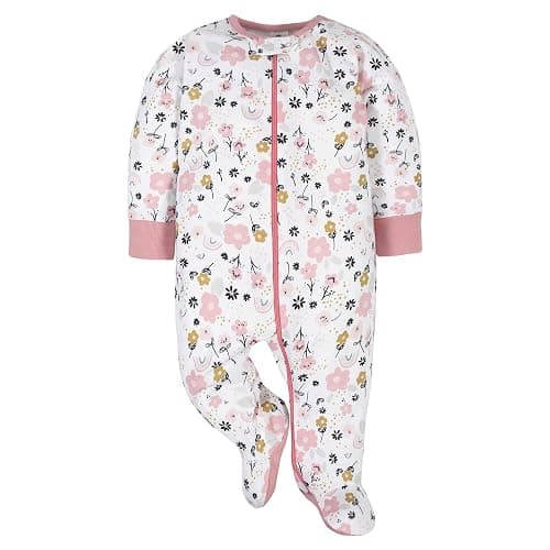 Gerber Baby Girls 4 Pack Sleep 'N Play Footie thumbnail 3