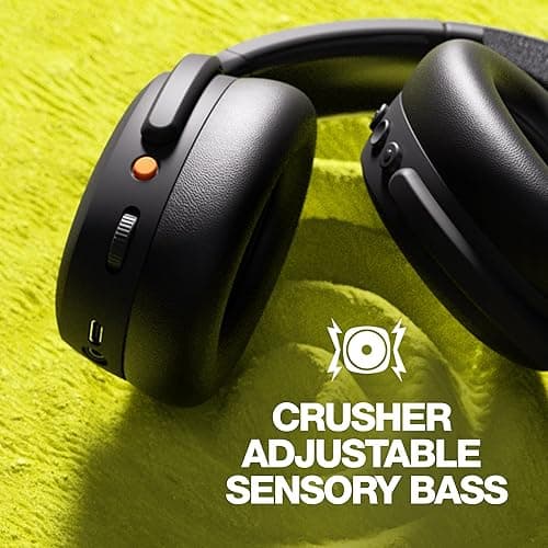Skullcandy Crusher ANC 2 Over-Ear Noise Canceling Wireless Headphones with Sensory Bass, 50 Hr Battery, Skull-iQ, Alexa Enabled, Microphone, Works with Bluetooth Devices - Black (Renewed) thumbnail 2