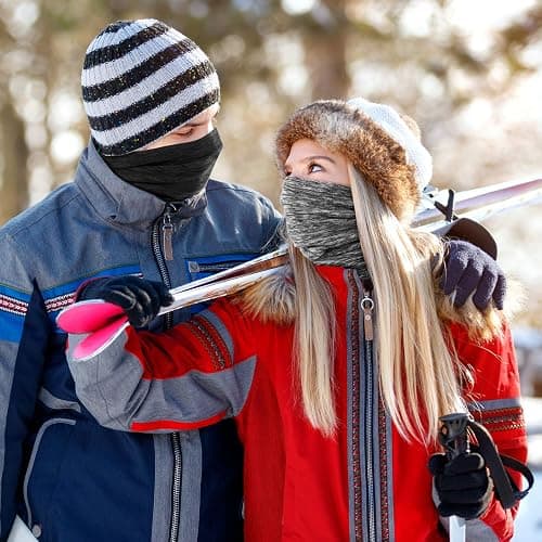 2 Pieces Winter Neck Warmer Gaiter Fleece Ski Neck Scarf Warm Windproof Balaclava Cold Weather Scarf Tube Cover Bandanas for Men Women Winter Motorcycle Skiing Running Cycling thumbnail 5