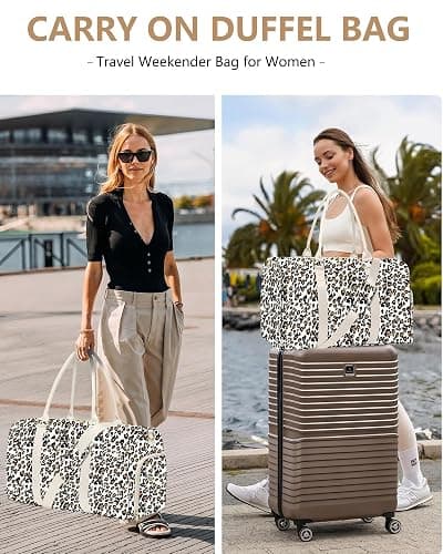 Women Duffle Weekender Travel Bag: Large Duffel Bags with Shoe Compartment Carry On Overnight Tote Bag with Wet Pocket Toiletry Bag Traveling Weekend Gym Yoga Hospital Bags for Womens Leopard thumbnail 8