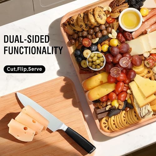 Renmxj Charcuterie Board with Clear Lid, Travel Portable Cheese Board Charcuterie Boxes Cutting Boards for Kitchen, House Warming Gifts New Home, Gifts for Women (6 Compartments Black) thumbnail 6