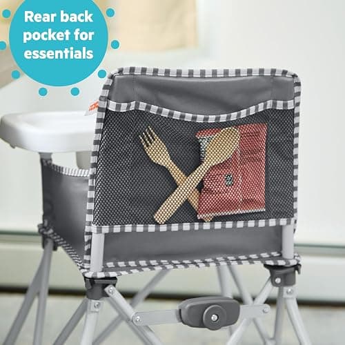 Bright Starts Pop 'N Dine Portable High Chair, Indoor/Outdoor, BPA Free Tray, Easy to Fold, Unisex, Grey, 6 Months + thumbnail 7