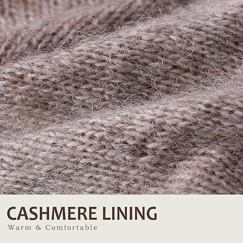 NOVBJECT Leather Gloves for Women Winter Full Touch Screen Genuine Leather Warm Cashmere Knitted Lining thumbnail 3