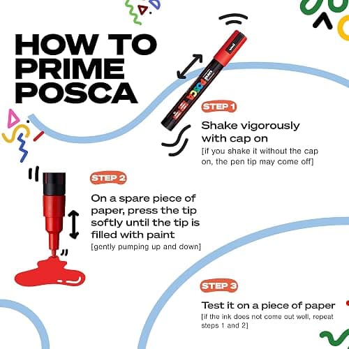 Uni Posca 8-Tip Acrylic Paint Marker Set, Black, Non-Toxic, ACMI Certified, Allows You to Color on Any Surface, Ideal for Graffiti, Fine Art, DIY Projects, and More thumbnail 3