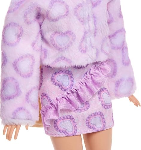 Barbie Cutie Reveal Doll & Accessories, Cuddly Series Kitten with 10 Surprises Including Color Change & Mini Pet thumbnail 4