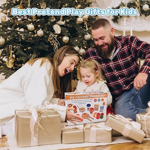 Wooderma Wooden Food for Play Kitchen 27 PCS Wooden Toddler Toys | Breakfast Pretend Play Set, Travel Toy Food Set for Kids' Kitchen Accessories Birthday Christmas Gifts for 3+ Year Olds thumbnail 2