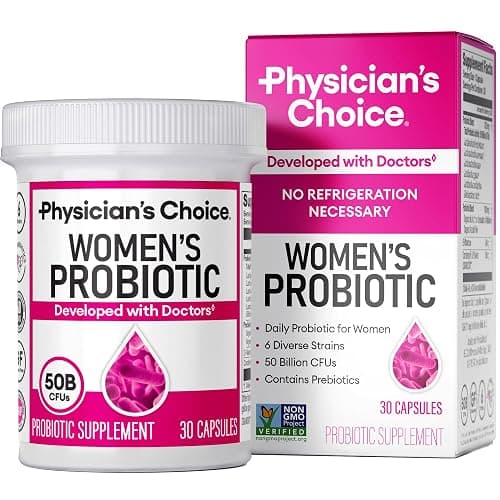 Physician's CHOICE Probiotics for Women - PH Balance, Digestive, UT, & Feminine Health - 50 Billion CFU - 6 Unique Strains for Her - Organic Prebiotics, Cranberry Extract+ - Women Probiotic - 30 CT - Image 1